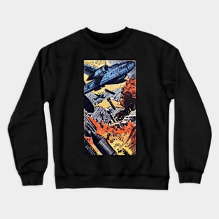 Comic book war planes dropping bombs from the sky Crewneck Sweatshirt